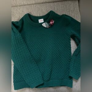 Girls green Gymboree holiday sweater 6